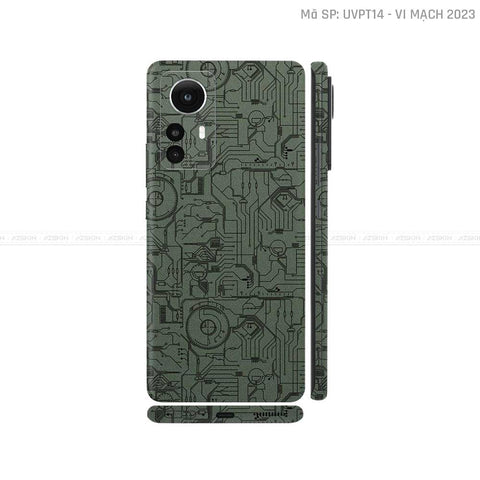 Dán Skin Xiaomi 12 Series Vân Nổi Vi Mạch 2023 Xanh Midnight | UVPT14