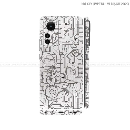 Dán Skin Xiaomi 12 Series Vân Nổi Vi Mạch 2023 Bạc | UVPT14
