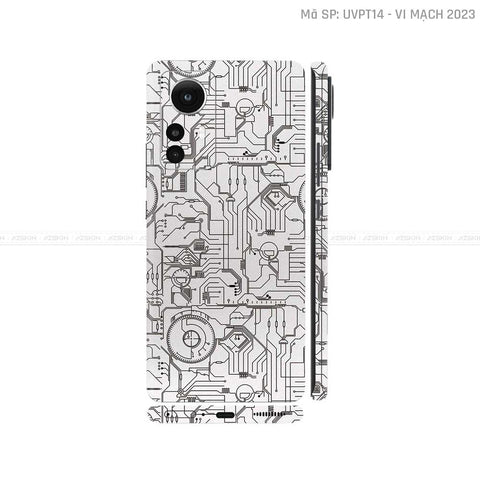 Dán Skin Xiaomi 12 Series Vân Nổi Vi Mạch 2023 Bạc | UVPT14