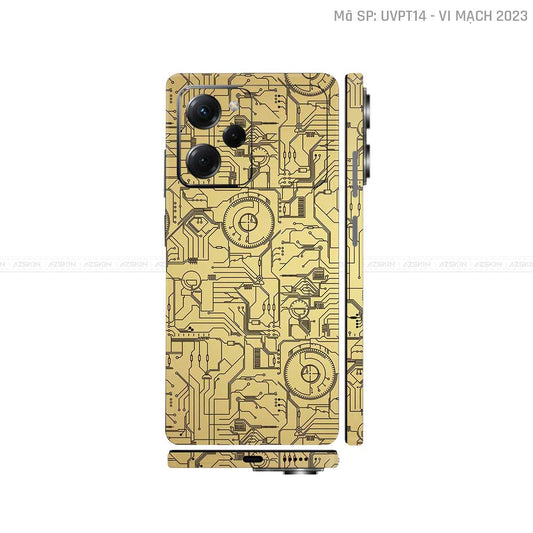 Dán Skin POCO Series Vân Nổi Vi Mạch 2023 Vàng Đồng | UVPT14