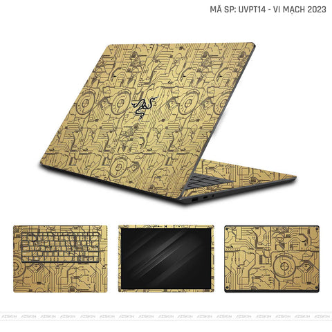 Dán Skin Laptop Razer Vân Nổi Vi Mạch 2023 Vàng | UVPT14