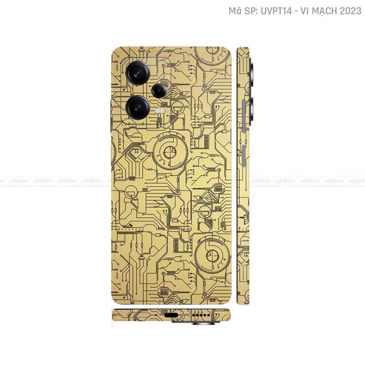 Dán Skin Xiaomi Redmi Note 12 Series Vân Nổi Vi Mạch 2023 Vàng | UVPT14