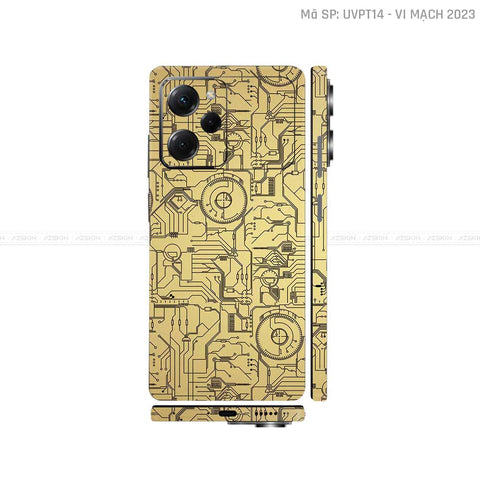 Dán Skin POCO Series Vân Nổi Vi Mạch 2023 Vàng Đồng | UVPT14