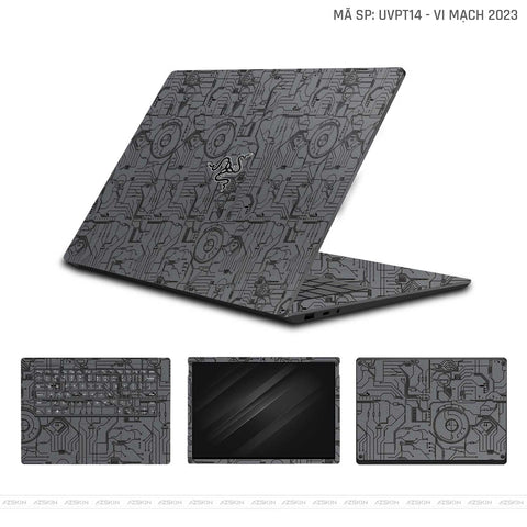 Dán Skin Laptop Razer Vân Nổi Vi Mạch 2023 Xám | UVPT14