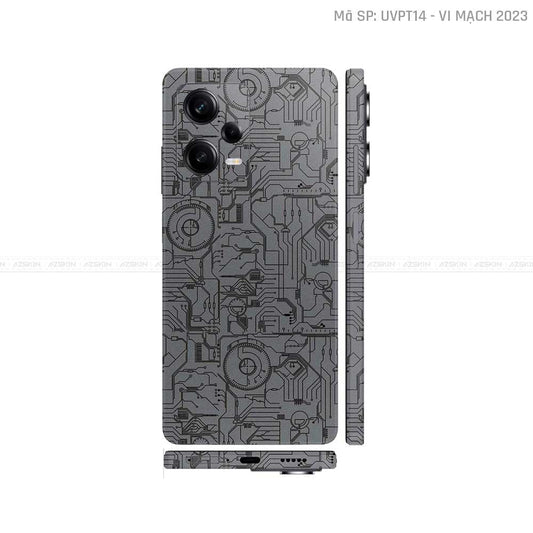 Dán Skin Xiaomi Redmi Note 12 Series Vân Nổi Vi Mạch 2023 Xám | UVPT14