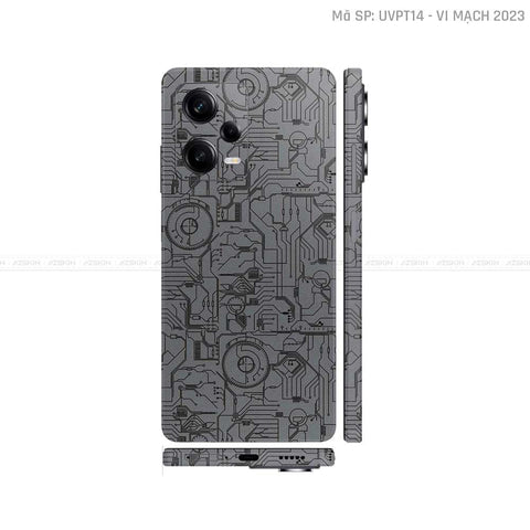 Dán Skin Xiaomi Redmi Note 12 Series Vân Nổi Vi Mạch 2023 Xám | UVPT14