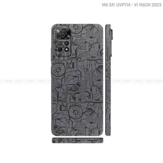 Dán Skin Xiaomi Redmi Note 11 Series Vân Nổi Vi Mạch 2023 Xám | UVPT14