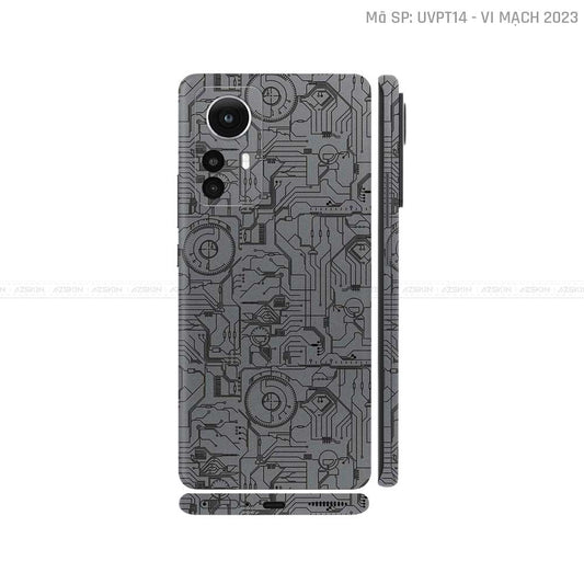Dán Skin Xiaomi 12 Series Vân Nổi Vi Mạch 2023 Xám | UVPT14