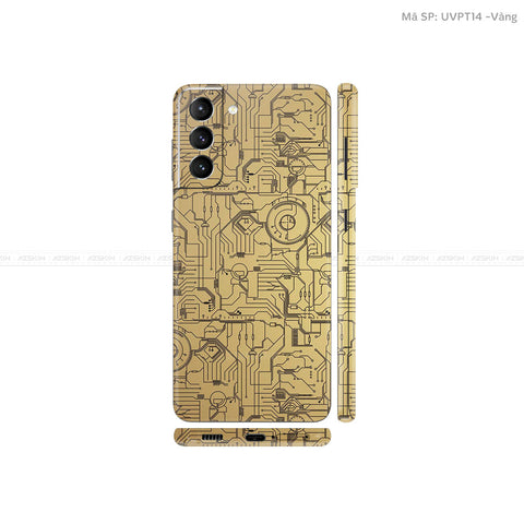Dán Skin Galaxy S21 Series Vân Vi Mạch 2023 Vàng Đồng | UVPT14