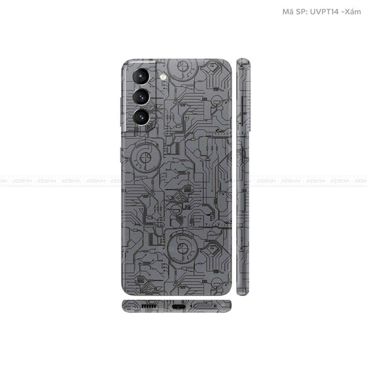 Dán Skin Galaxy S21 Series Vân Vi Mạch 2023 Xám | UVPT14