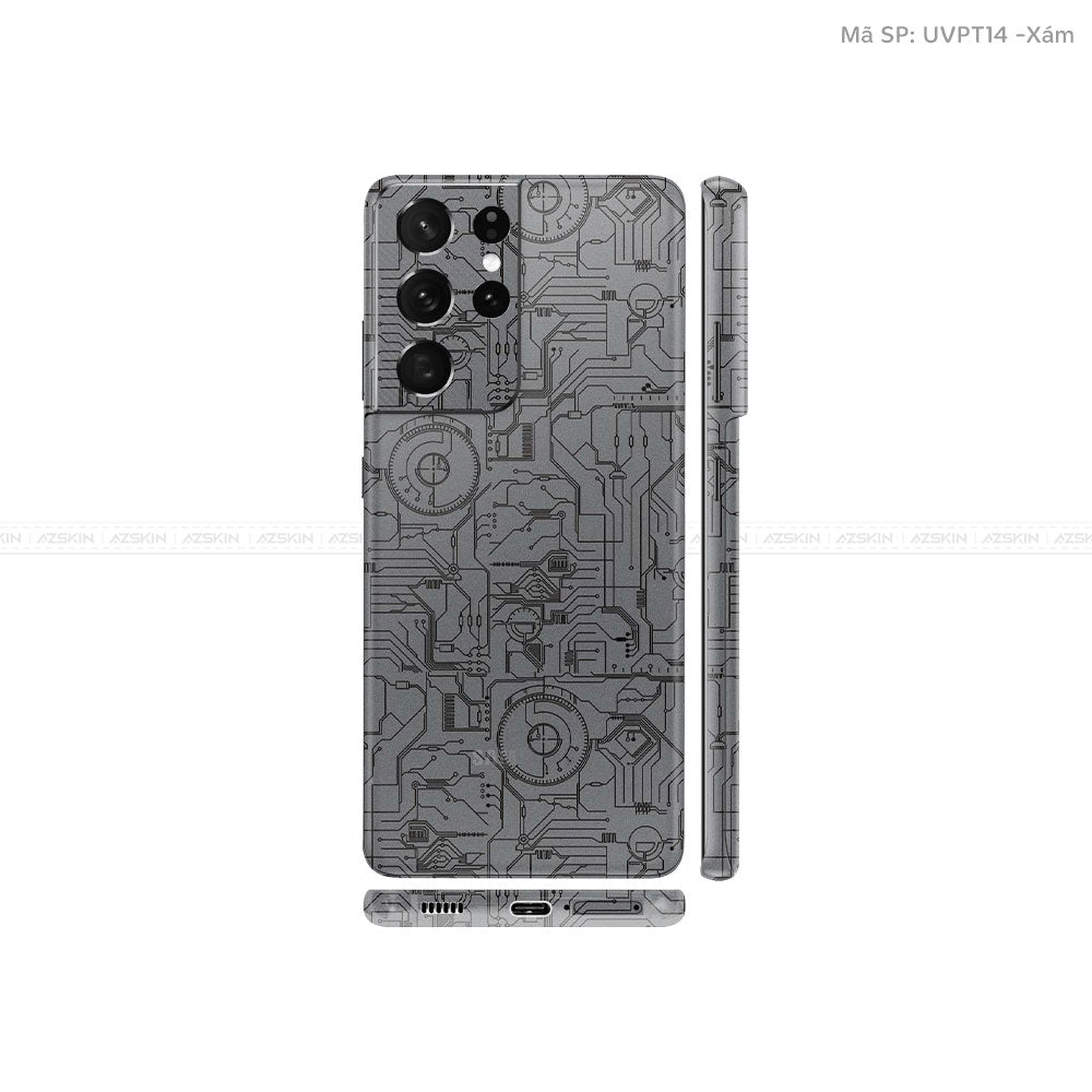 Dán Skin Galaxy S21 Series Vân Vi Mạch 2023 Xám | UVPT14
