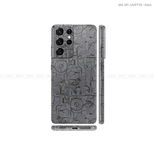 Dán Skin Galaxy S21 Series Vân Vi Mạch 2023 Xám | UVPT14