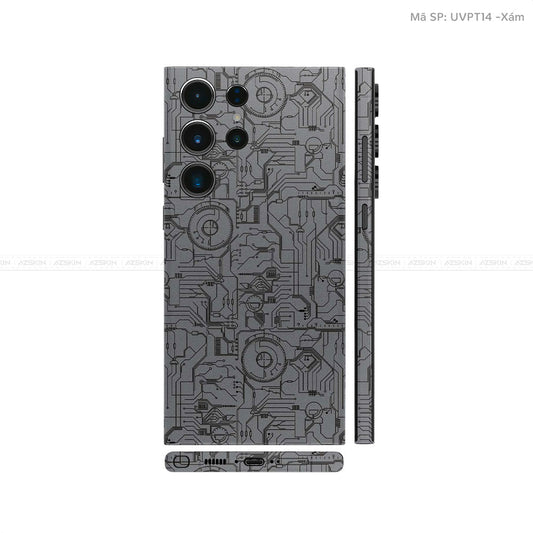 Dán Skin Samsung Galaxy S24 Series Vân Nổi Vi Mạch 2023 Xám | UVPT14