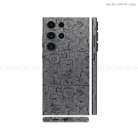 Dán Skin Galaxy S23 Series Vân Nổi Vi Mạch 2023 Xám | UVPT14
