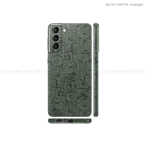 Dán Skin Galaxy S21 Series Vân Vi Mạch 2023 Xanh | UVPT14