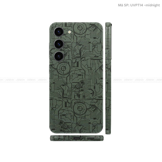 Dán Skin Samsung Galaxy S24 Series Vân Nổi Vi Mạch 2023 Xanh Midnight | UVPT14