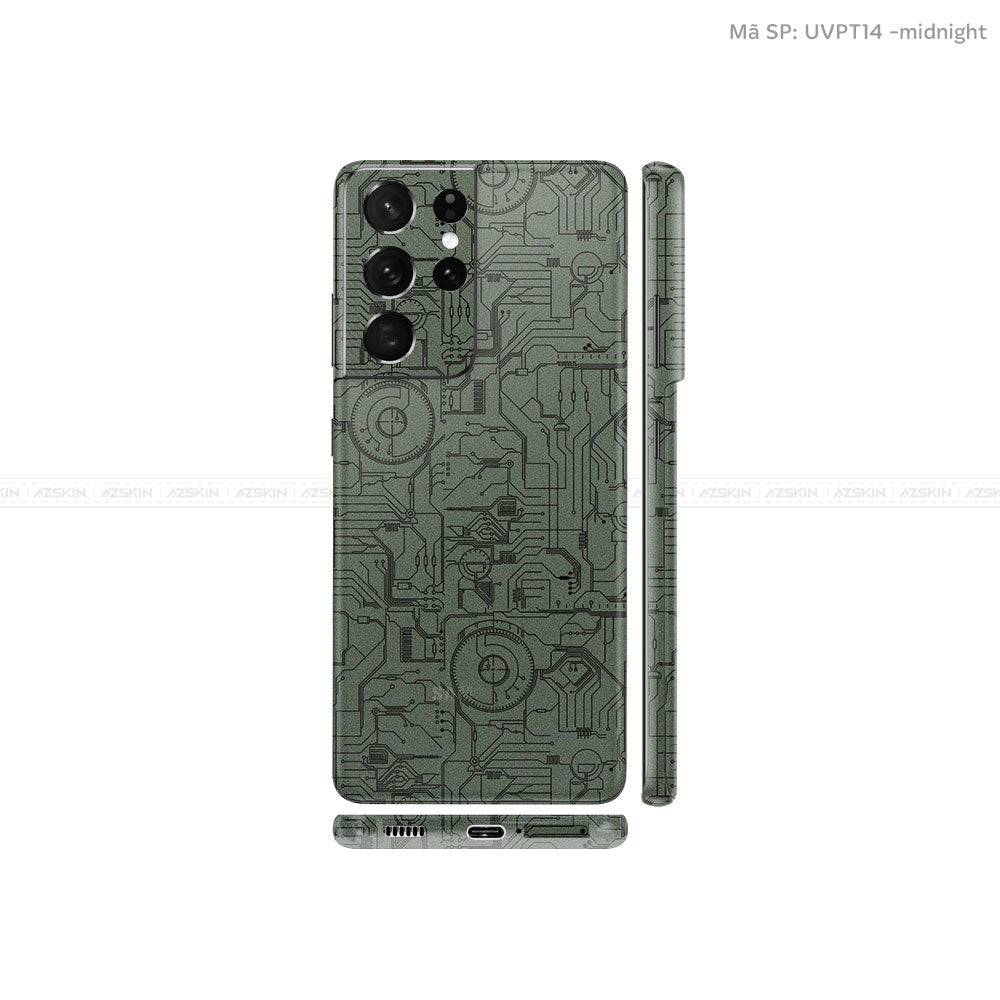 Dán Skin Galaxy S21 Series Vân Vi Mạch 2023 Xanh | UVPT14