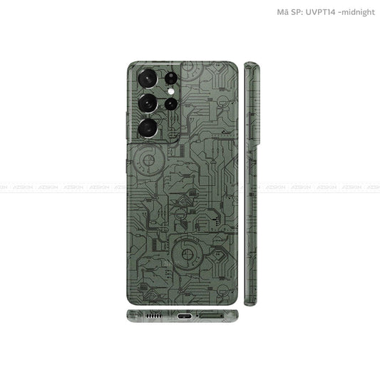 Dán Skin Galaxy S21 Series Vân Vi Mạch 2023 Xanh | UVPT14