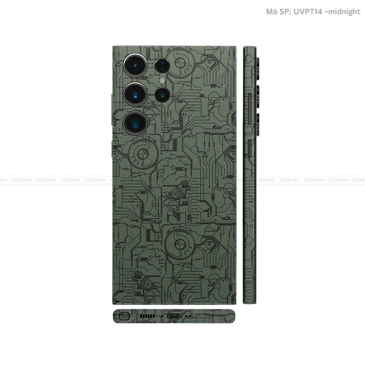 Dán Skin Samsung Galaxy S24 Series Vân Nổi Vi Mạch 2023 Xanh Midnight | UVPT14