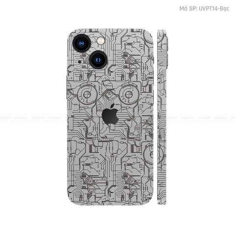 Dán Skin IPhone 14 Series Vân Vi Mạch 2023 Bạc | UVPT14