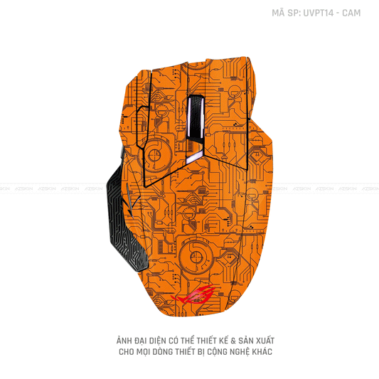 Skin Dán Chuột Asus Vân Nổi Hình VI MẠCH 2023 Cam | UVPT14