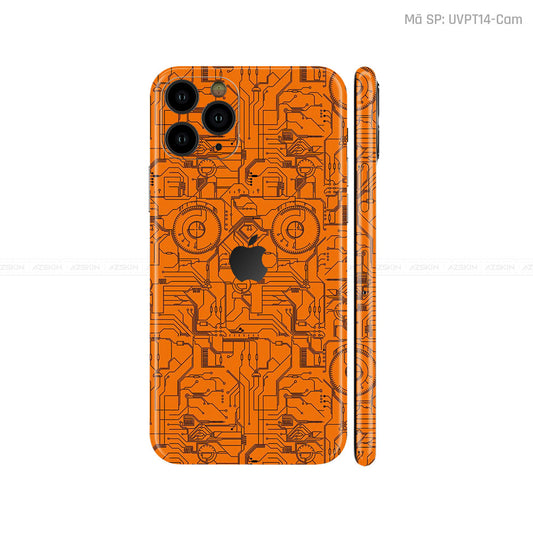Dán Skin IPhone 11 Series Vân Vi Mạch 2023 Cam | UVPT14