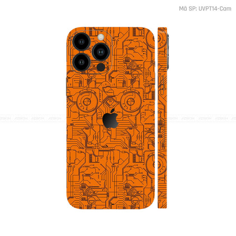 Dán Skin IPhone 14 Series Vân Vi Mạch 2023 Cam | UVPT14