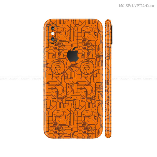 Dán Skin IPhone X Series Vân Vi Mạch 2023 Cam | UVPT14