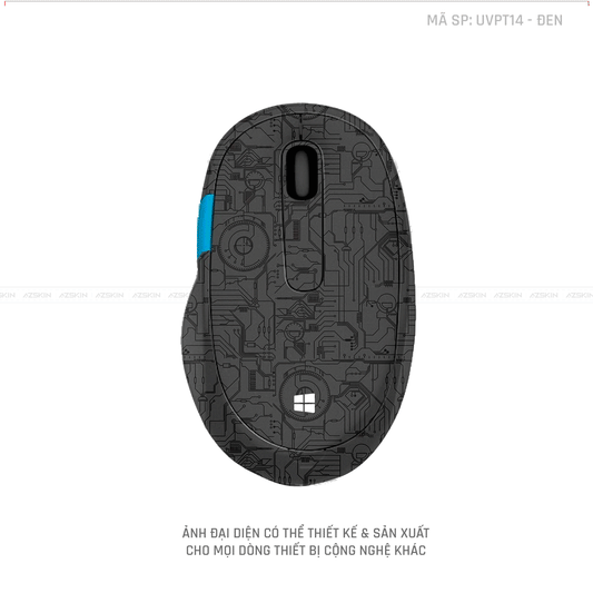 Skin Dán Chuột Microsoft Vân Nổi Hình VI MẠCH 2023 Màu Đen | UVPT14