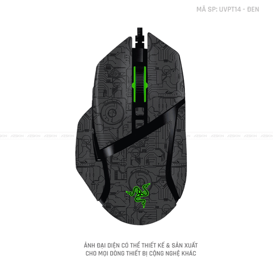 Skin Dán Chuột Razer Vân Nổi Hình Vi MẠCH 2023 Đen | UVPT14