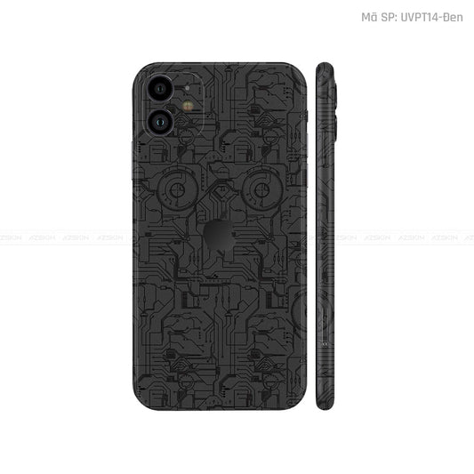 Dán Skin IPhone 11 Series Vân Vi Mạch 2023 Đen | UVPT14