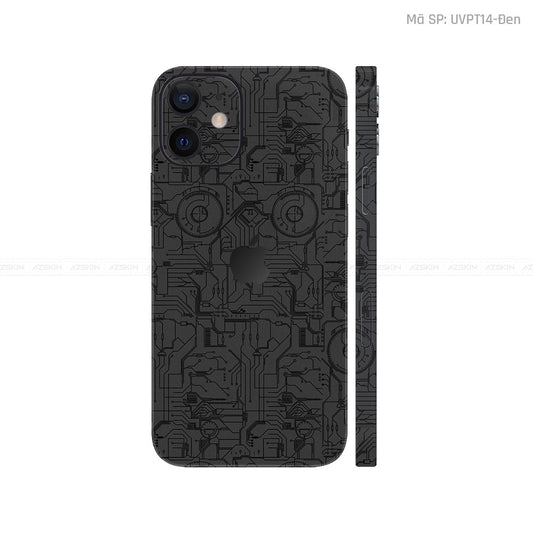 Dán Skin IPhone 12 Series Vân Nổi Vi Mạch Đen | UVPT14