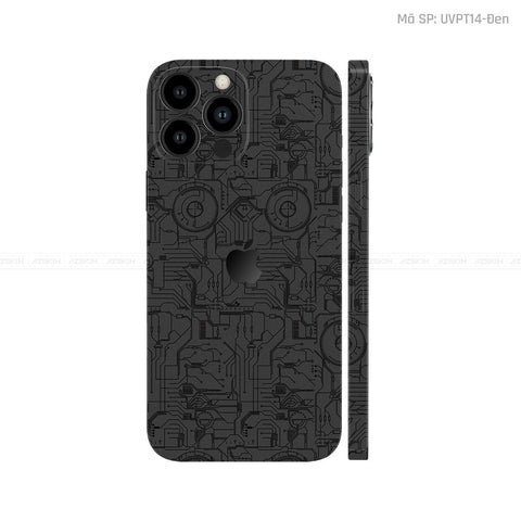 Dán Skin IPhone 12 Series Vân Nổi Vi Mạch Đen | UVPT14