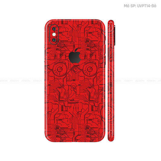 Dán Skin IPhone X Series Vân Vi Mạch 2023 Đỏ | UVPT14