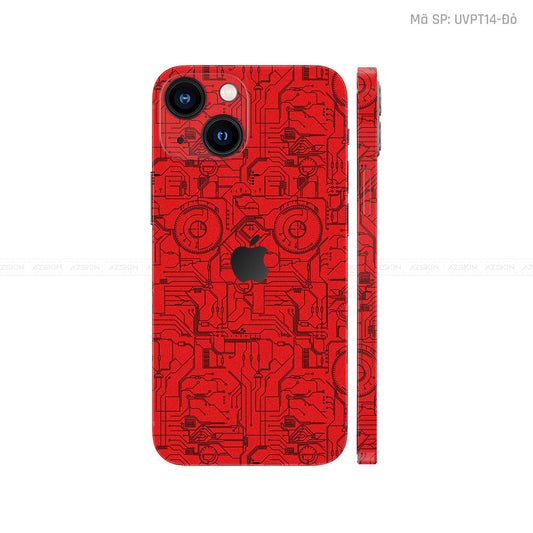 Dán Skin IPhone 14 Series Vân Vi Mạch 2023 Đỏ | UVPT14