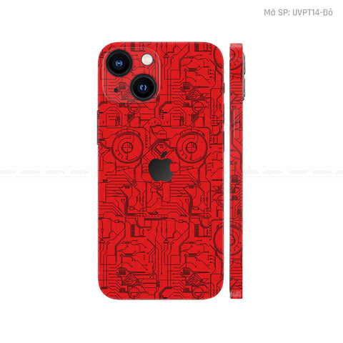 Dán Skin IPhone 14 Series Vân Vi Mạch 2023 Đỏ | UVPT14