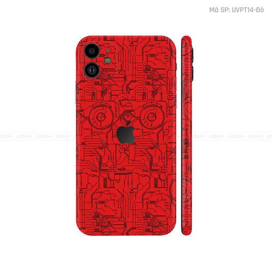Dán Skin IPhone 11 Series Vân Vi Mạch 2023 Đỏ | UVPT14