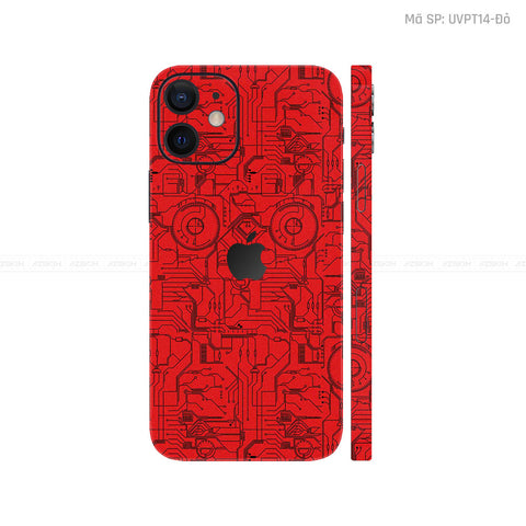 Dán Skin IPhone 12 Series Vân Nổi Vi Mạch Đỏ | UVPT14