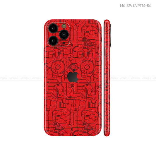 Dán Skin IPhone 11 Series Vân Vi Mạch 2023 Đỏ | UVPT14
