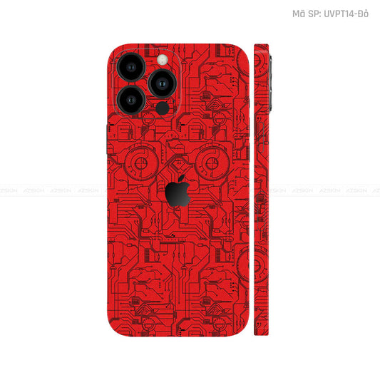 Dán Skin IPhone 14 Series Vân Vi Mạch 2023 Đỏ | UVPT14
