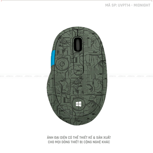 Skin Dán Chuột Microsoft Vân Nổi Hình VI MẠCH 2023 Màu Midnight | UVPT14