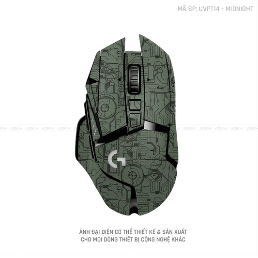 Skin Dán Chuột Logitech Vân Nổi VI MẠCH 2023 Màu Midnight | UVPT14