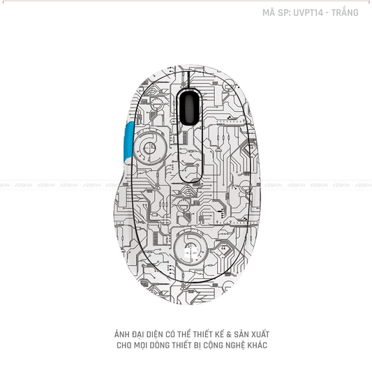 Skin Dán Chuột Microsoft Vân Nổi Hình VI MẠCH 2023 Màu Trắng | UVPT14