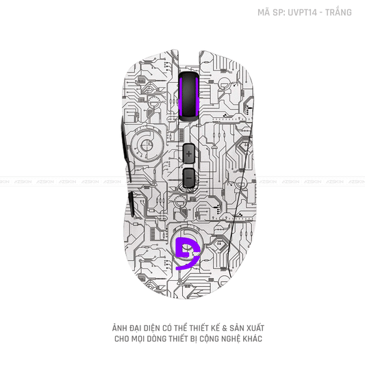 Skin Dán Chuột Fuhlen Vân Nổi Hình VI MẠCH 2023 Màu Trắng | UVPT14
