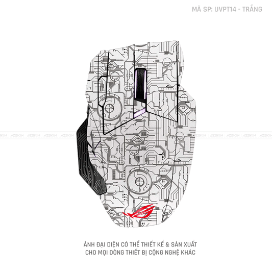 Skin Dán Chuột Asus Vân Nổi Hình VI MẠCH 2023 Trắng | UVPT14