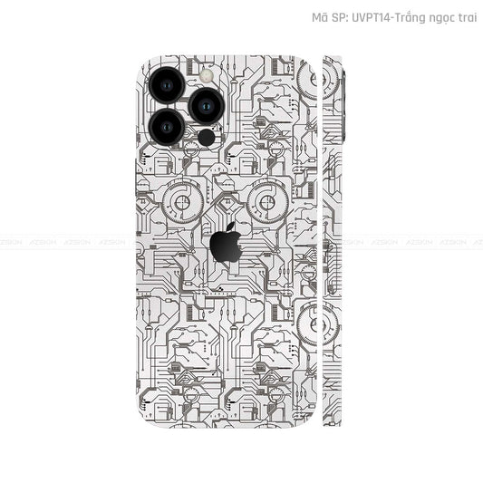Dán Skin IPhone 14 Series Vân Vi Mạch 2023 Trắng | UVPT14