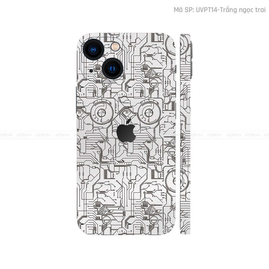 Dán Skin IPhone 14 Series Vân Vi Mạch 2023 Trắng | UVPT14