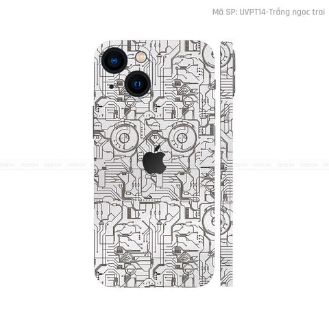 Dán Skin IPhone 14 Series Vân Vi Mạch 2023 Trắng | UVPT14