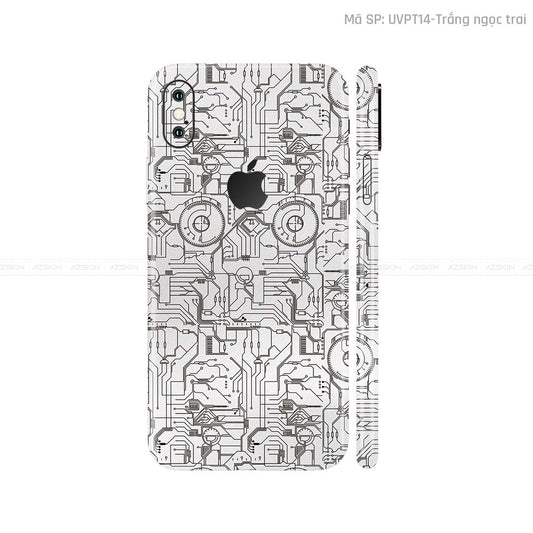 Dán Skin IPhone X Series Vân Vi Mạch 2023 Trắng | UVPT14