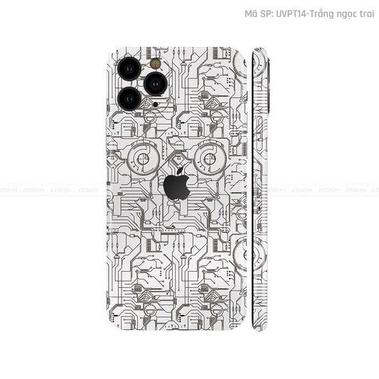 Dán Skin IPhone 11 Series Vân Vi Mạch 2023 Trắng | UVPT14